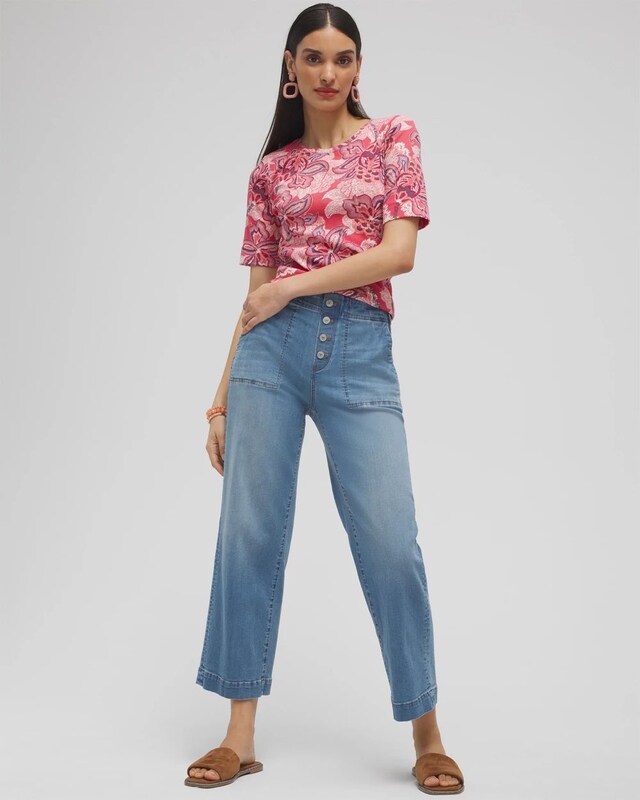 Floral Everyday Elbow Sleeve Tee - image 2